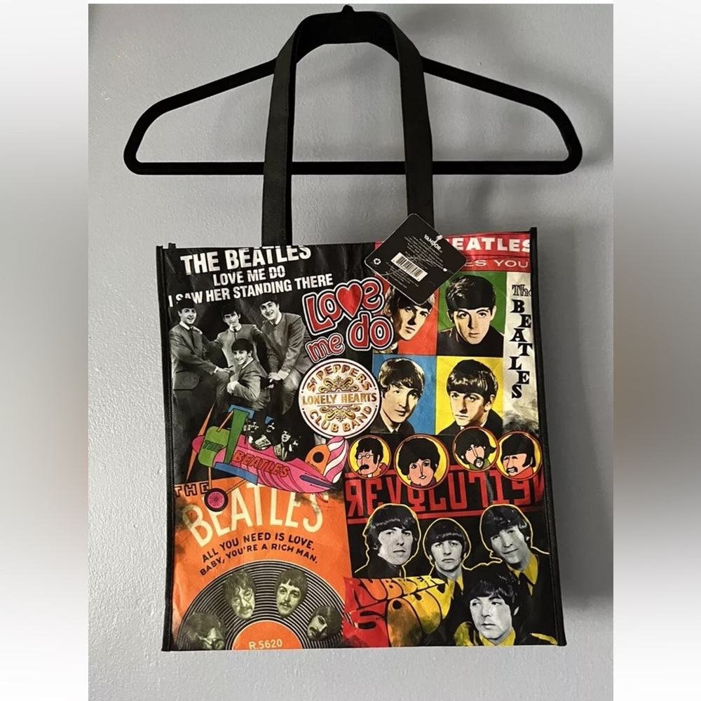 The Beatles Albums Large Recycled Shopping Tote Bag 2013